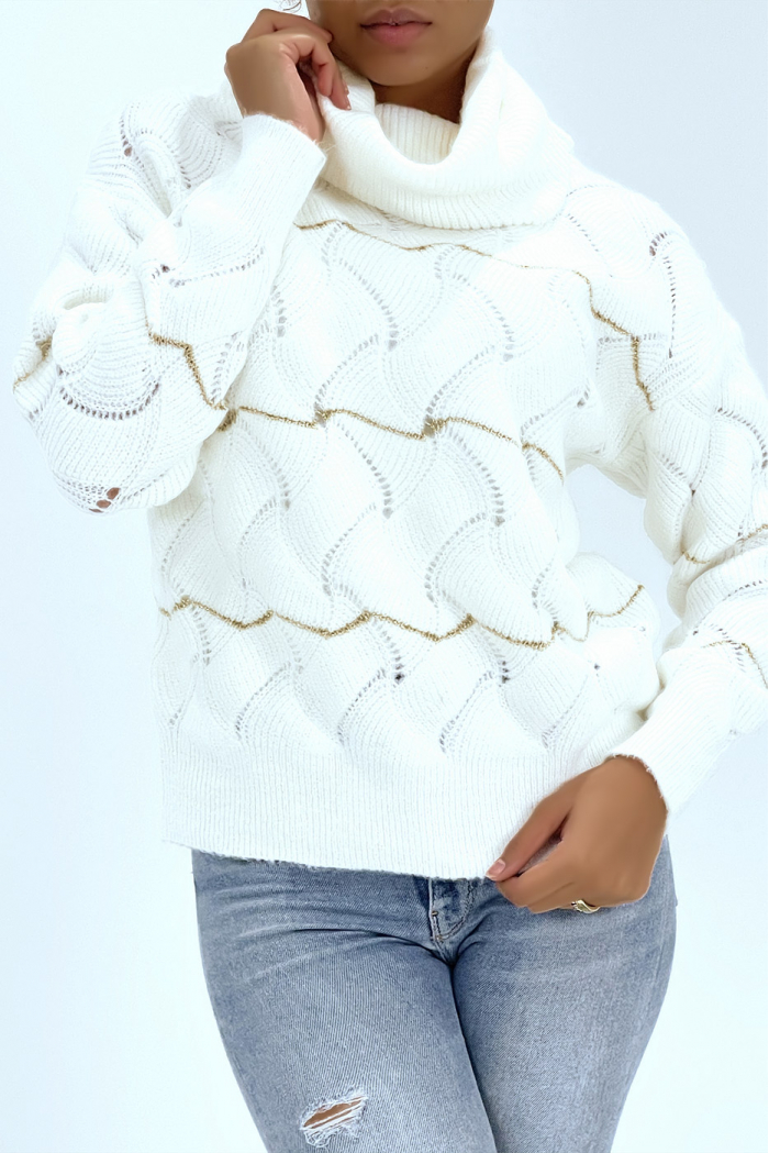 white thick turtleneck