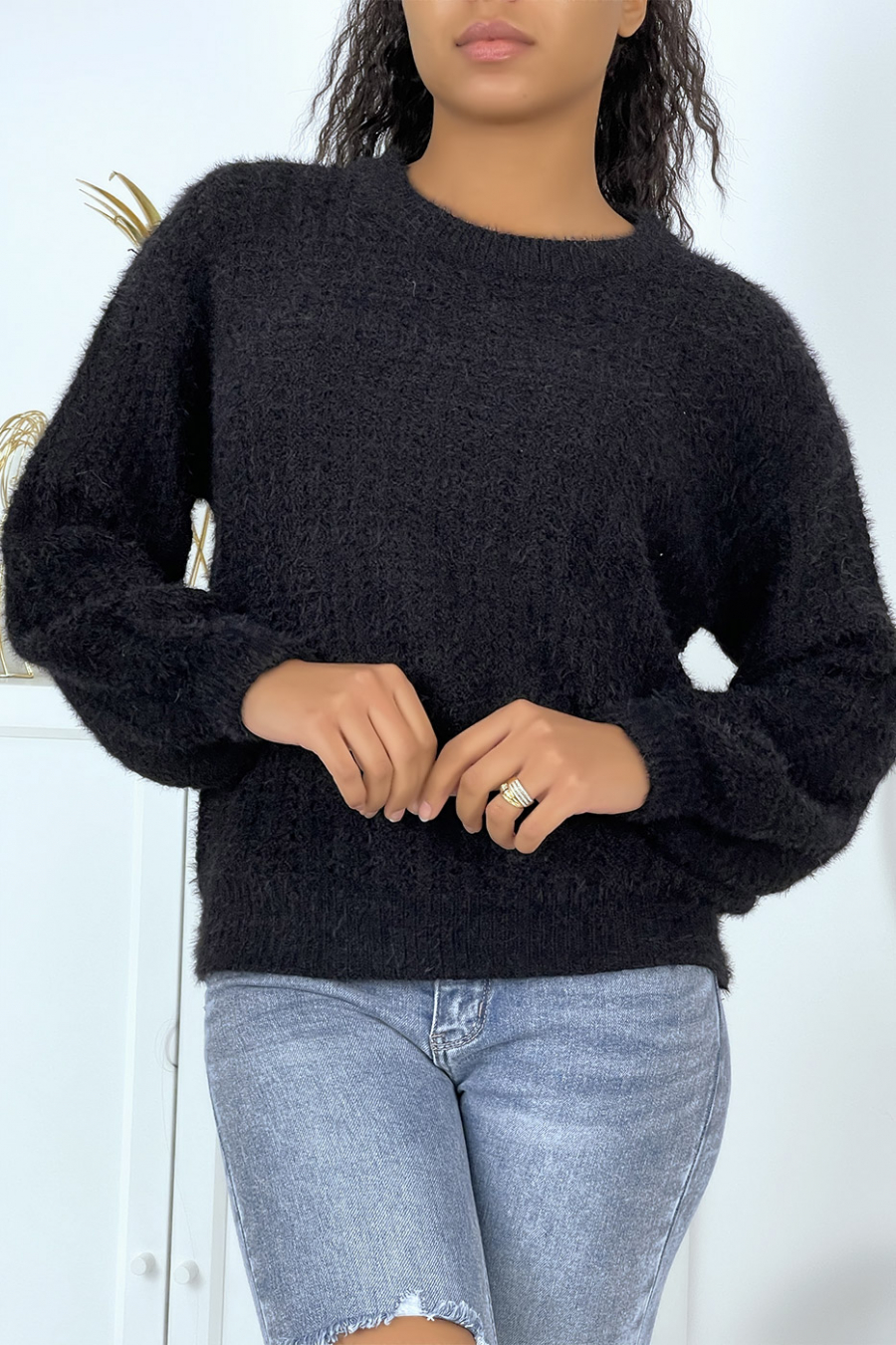 Pull noir épais pas chère - 1