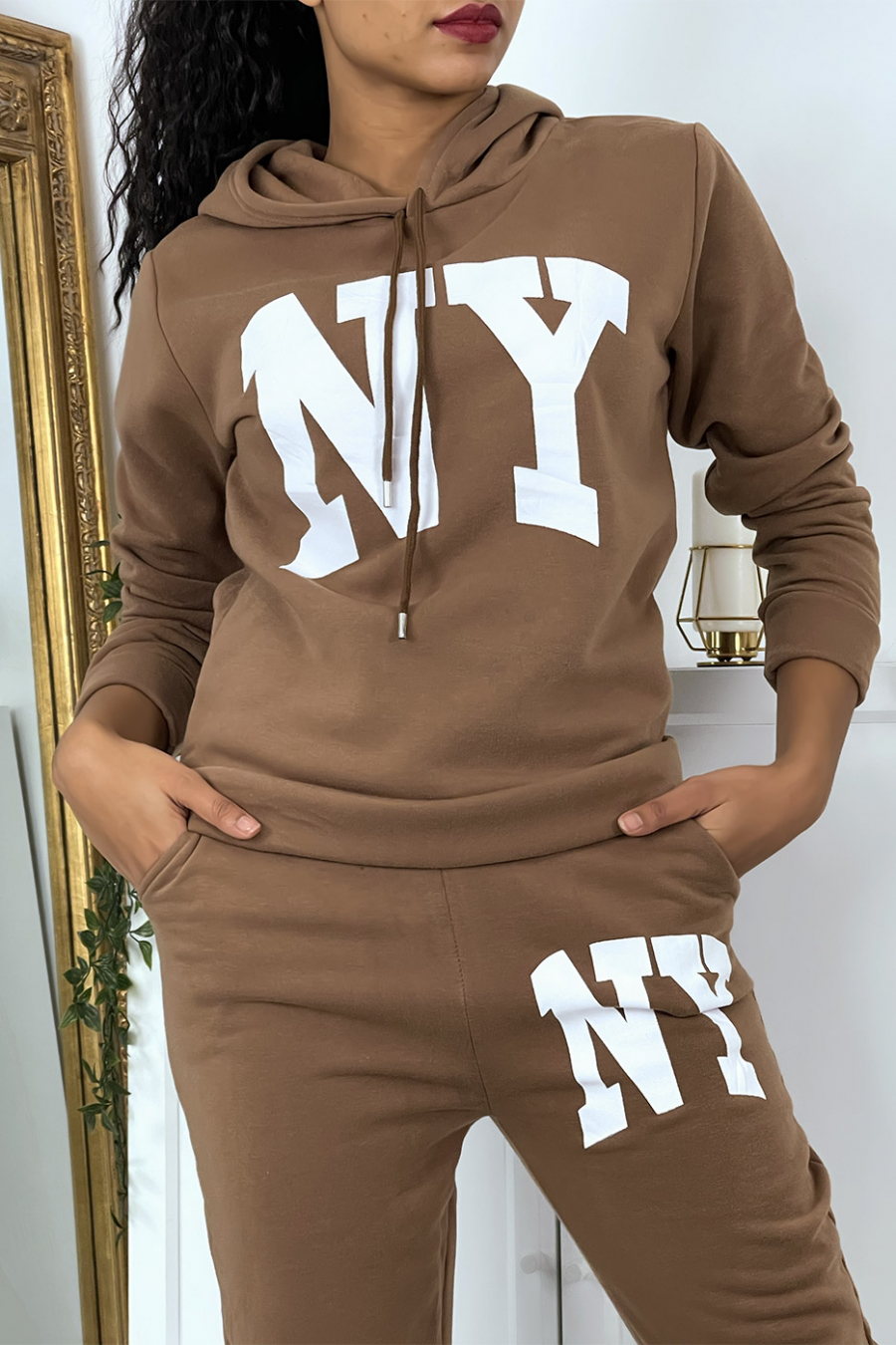 Ensemble jogging marron NY - 3