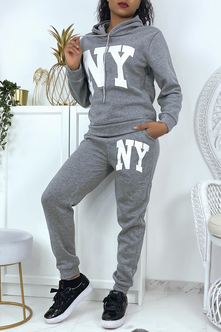 Ensemble jogging gris NY - 1
