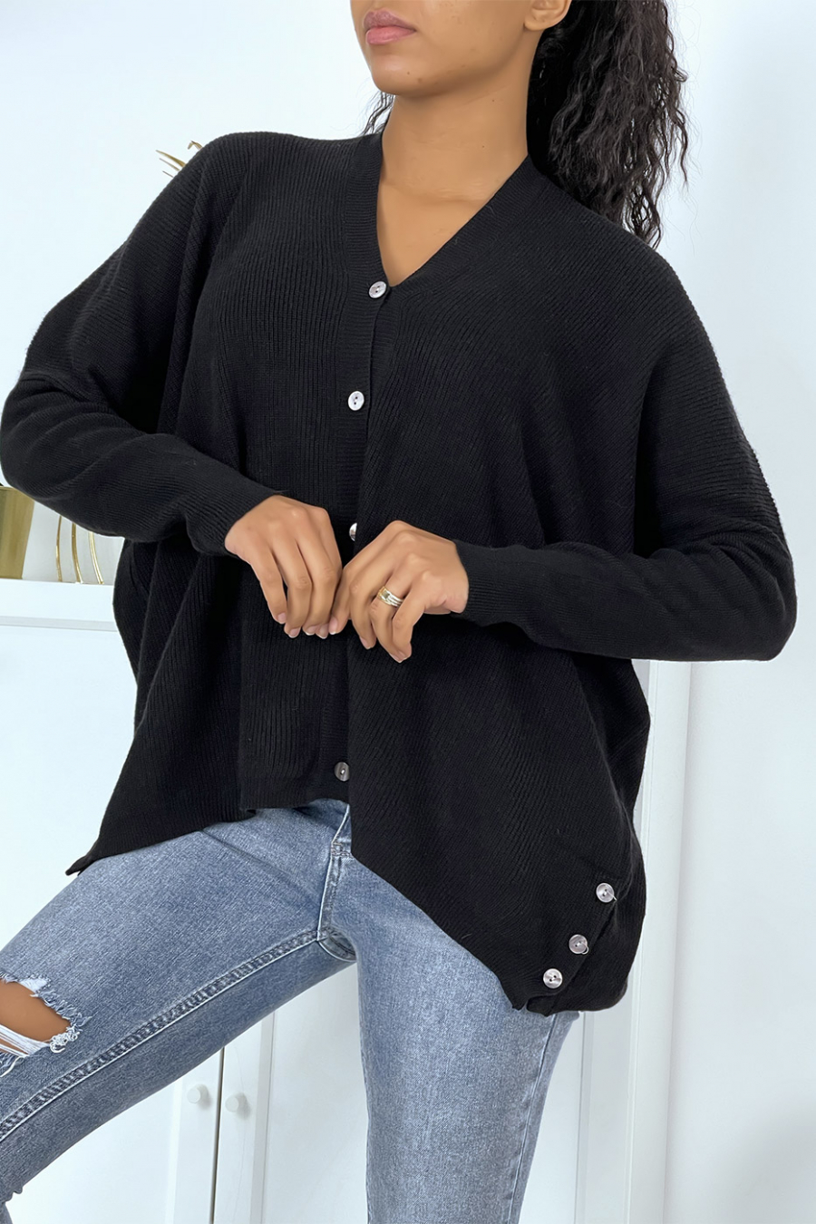 Black oversized cardigan - 1