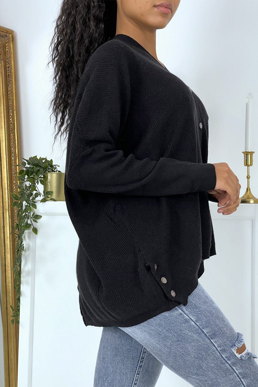 Zwart oversized vest - 3