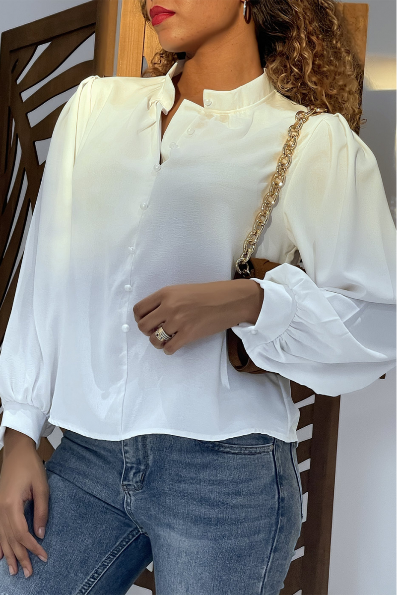 Witte blouse met overhemdeffect - 19