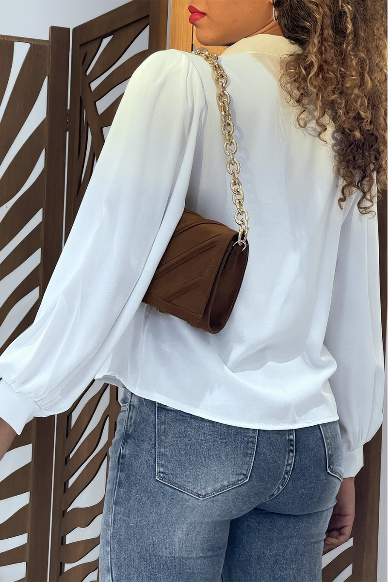 White shirt-effect buttoned blouse - 21