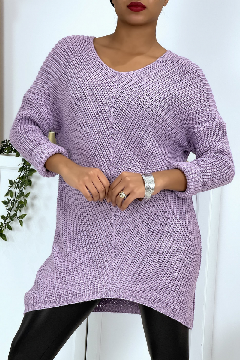 Lilac trapeze sweater dress
