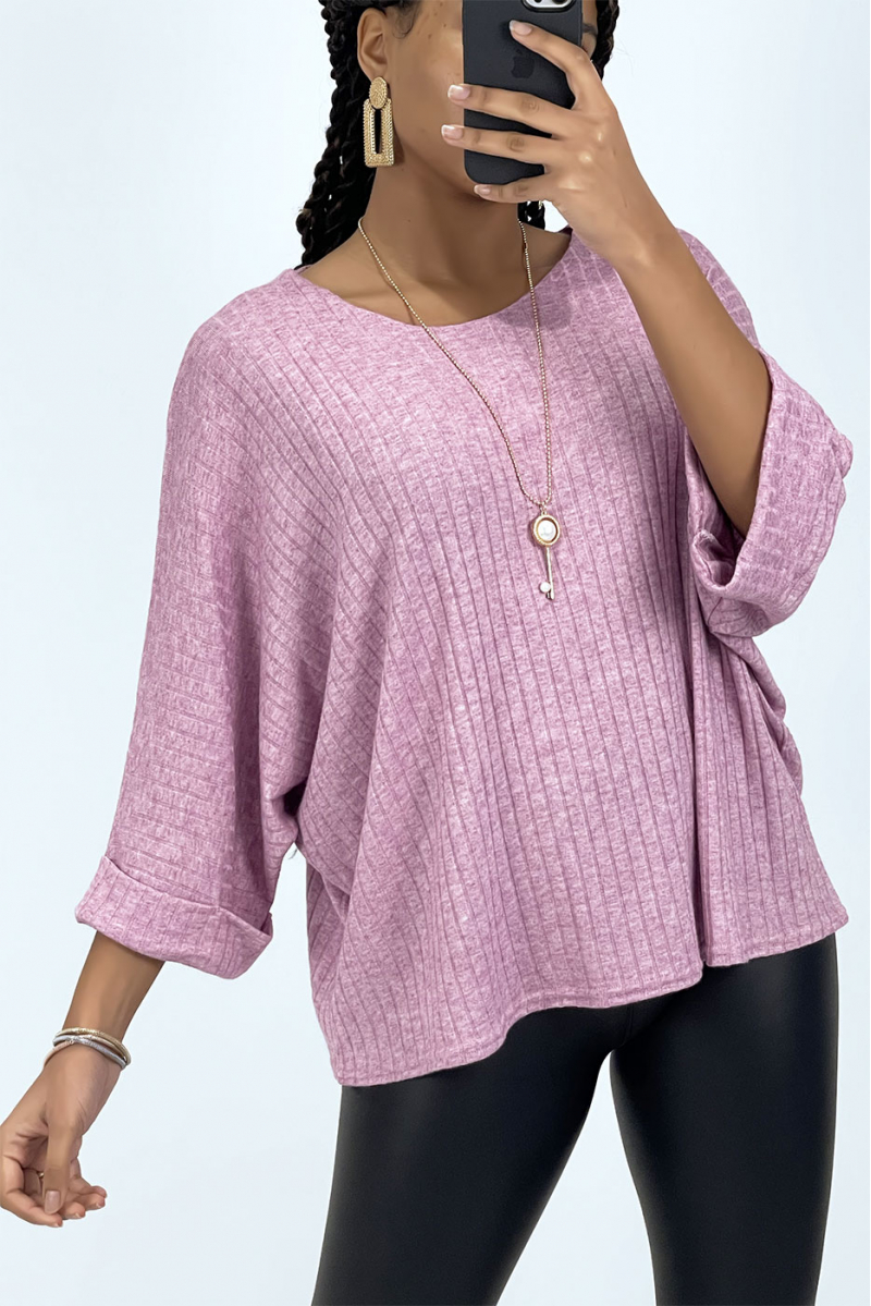 Oversized lilac batwing top - 2