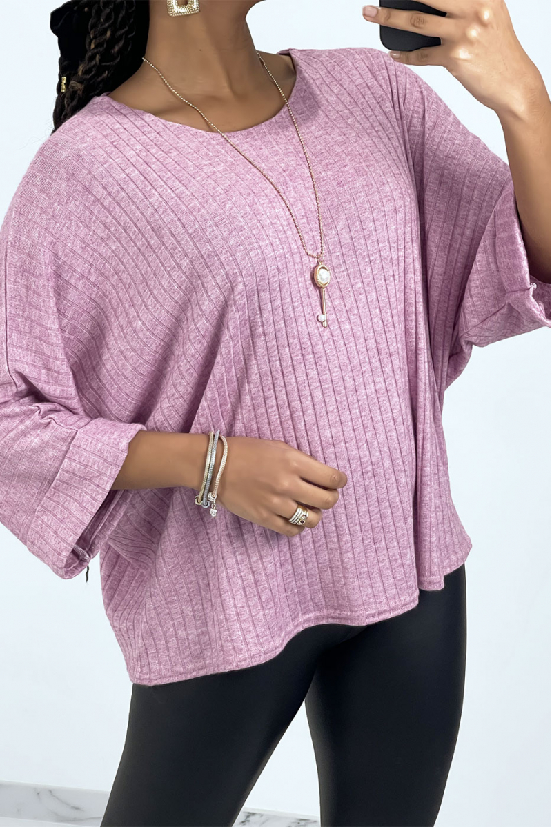 Oversized lilac batwing top - 3