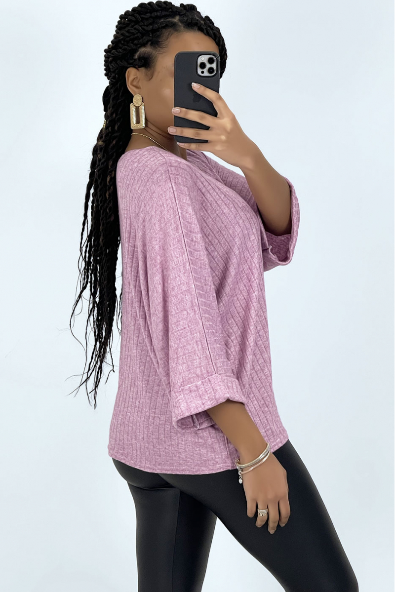 Oversized lilac batwing top - 4
