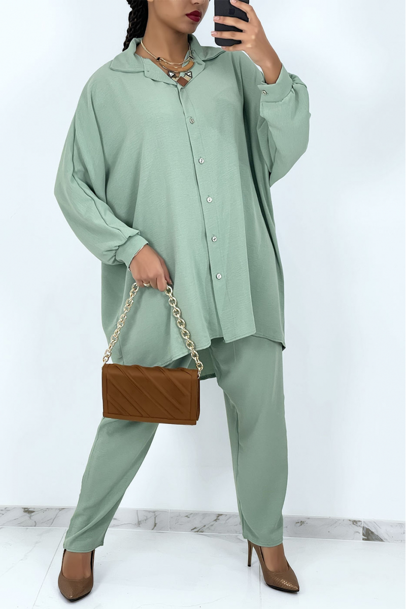 Ensemble chemise oversize vert d'eau - 1
