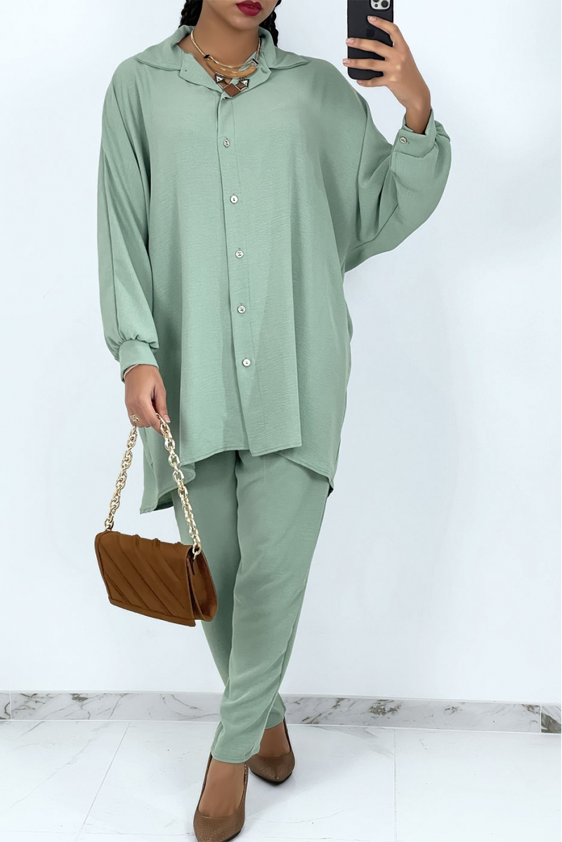 Ensemble chemise oversize vert d'eau - 2