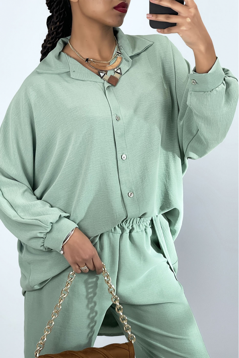 Ensemble chemise oversize vert d'eau - 3