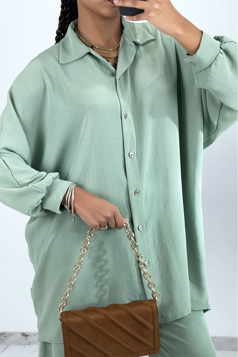 Ensemble chemise oversize vert d'eau - 5