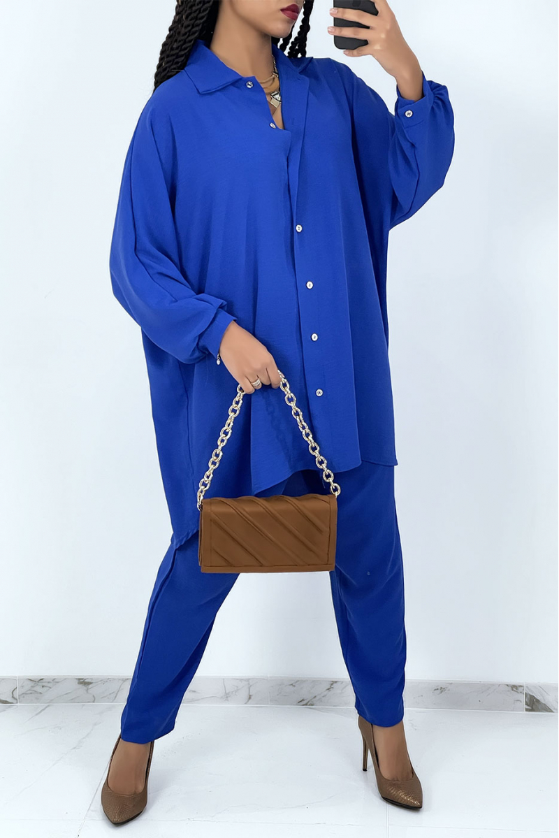 Koningsblauwe oversized hemdset - 1