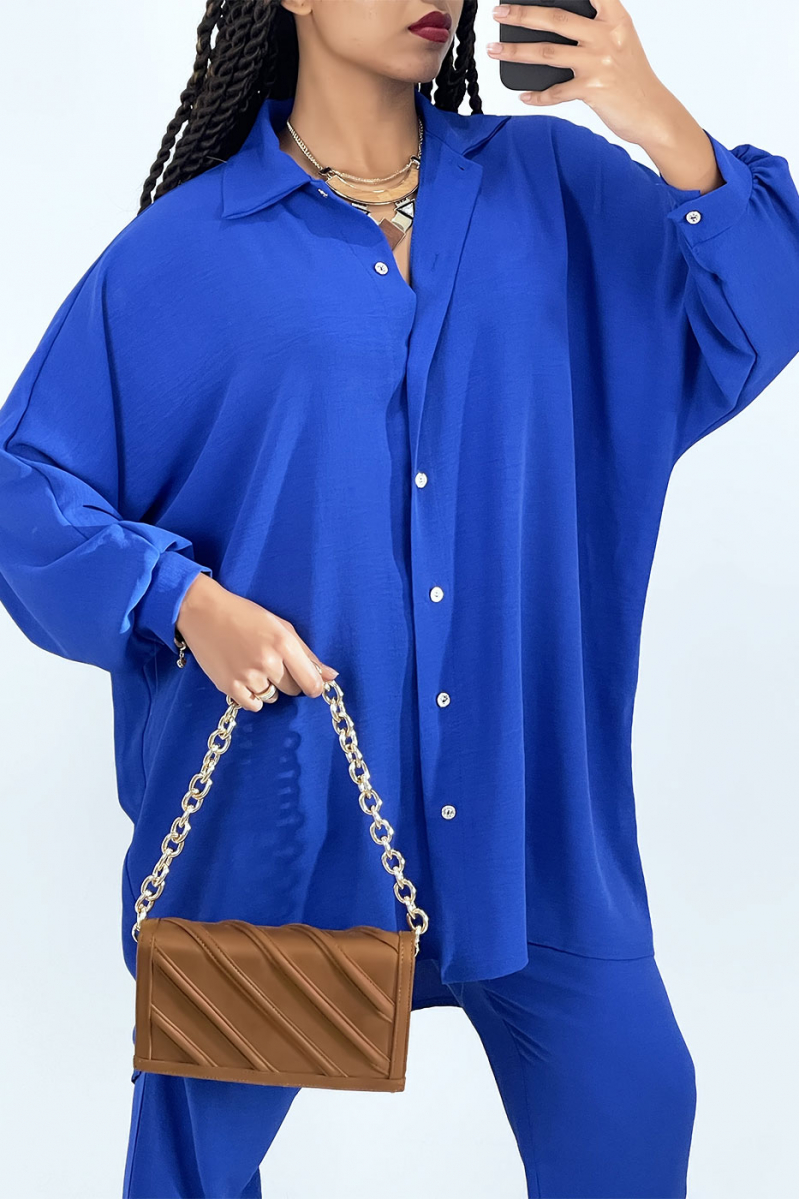 Koningsblauwe oversized hemdset - 2