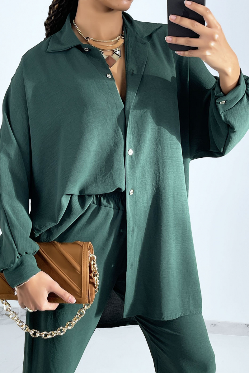 Dennengroene oversized hemdset - 5