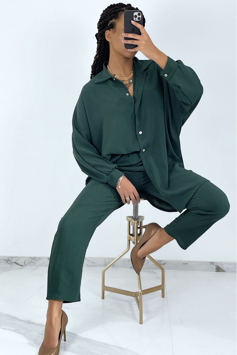 Dennengroene oversized hemdset - 6