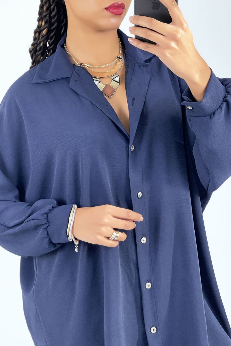Marineblauwe oversized hemdset - 3