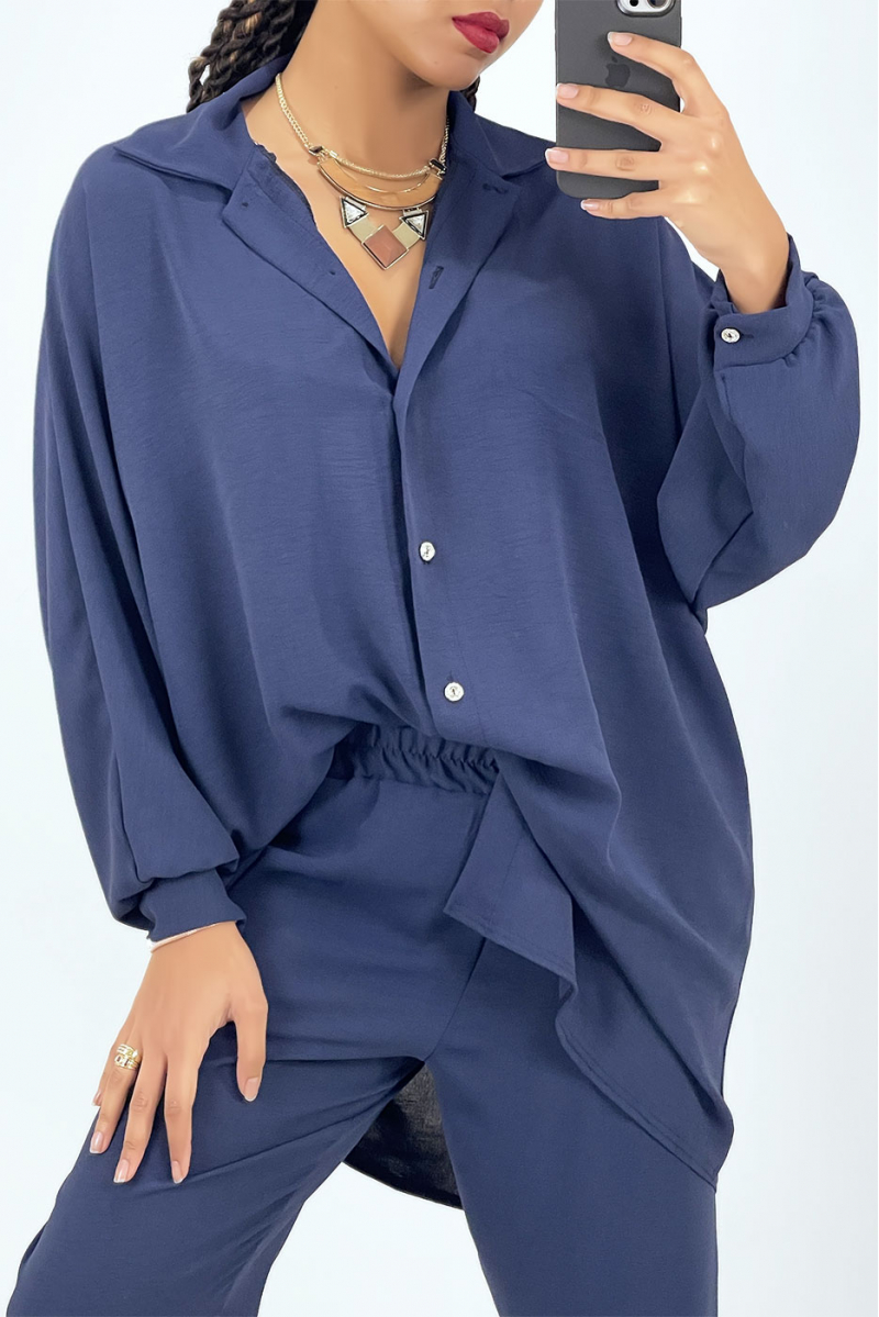 Marineblauwe oversized hemdset - 6