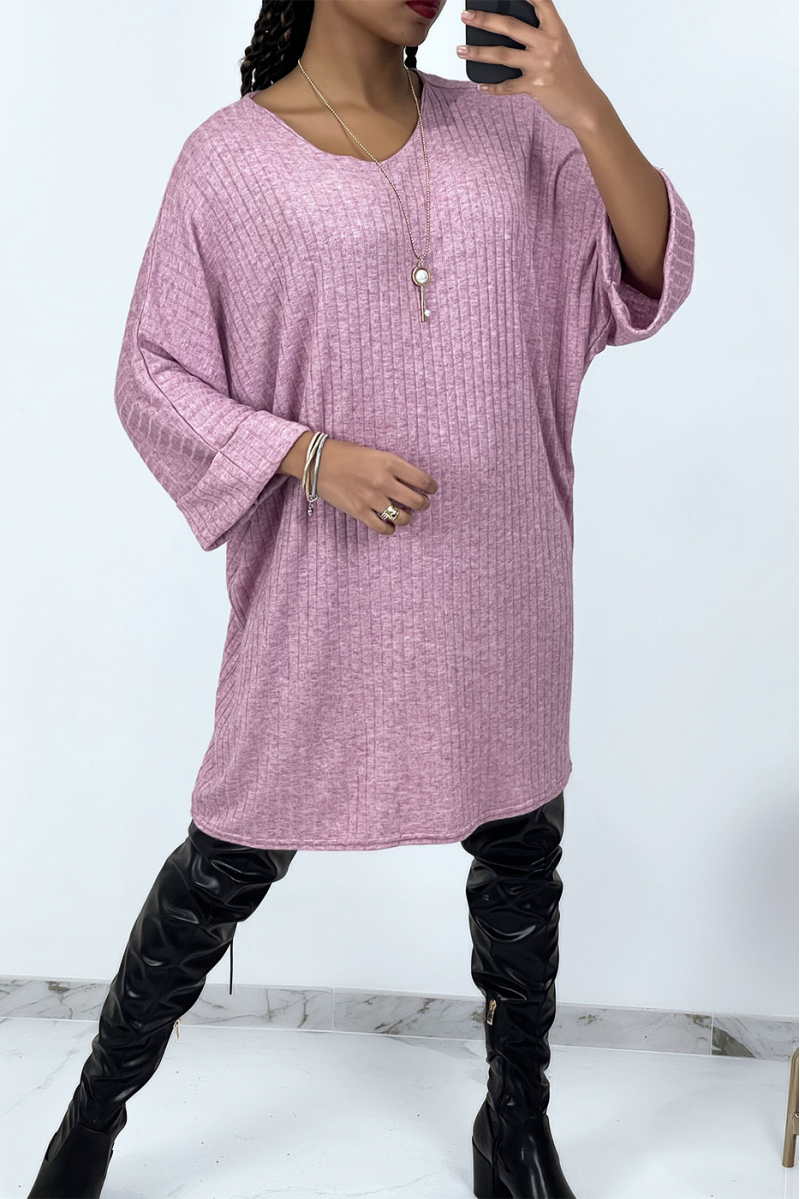 Pull lilas oversize femme - 6
