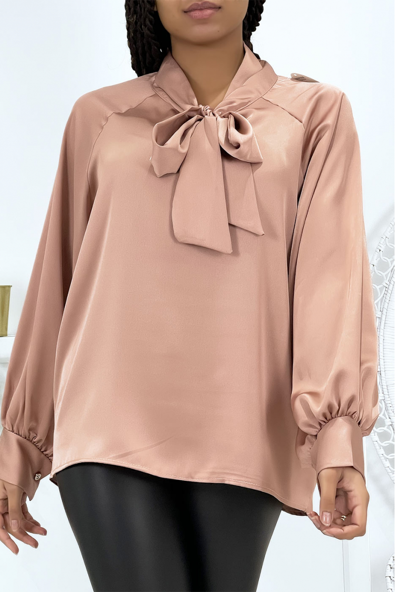Powder pink satin blouse - 1