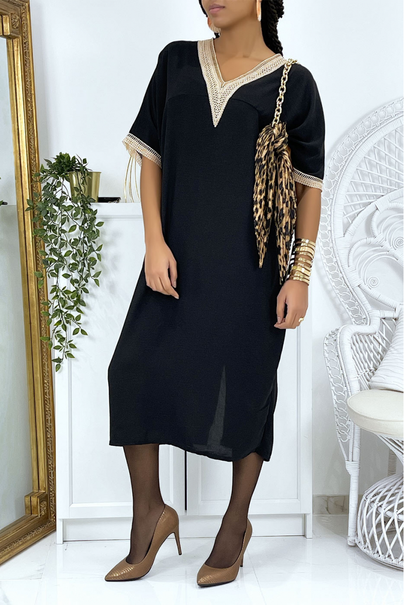 Black oversize tunic dress vol V with lace - 2
