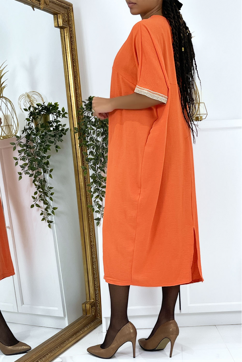 Coral oversize tunic dress vol V with lace - 3