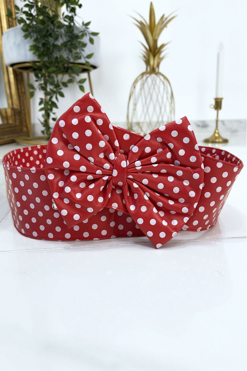 Red pvc belt with bow tie - 7