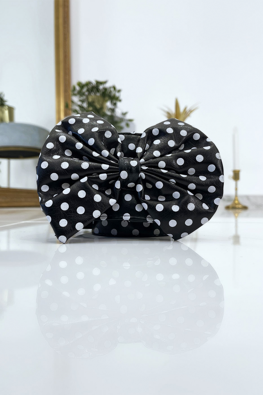 Black pvc belt with bow tie - 8