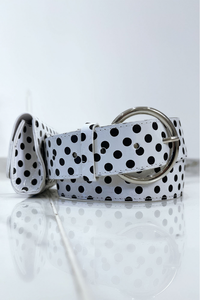 White polka dot belt with pocket - 3