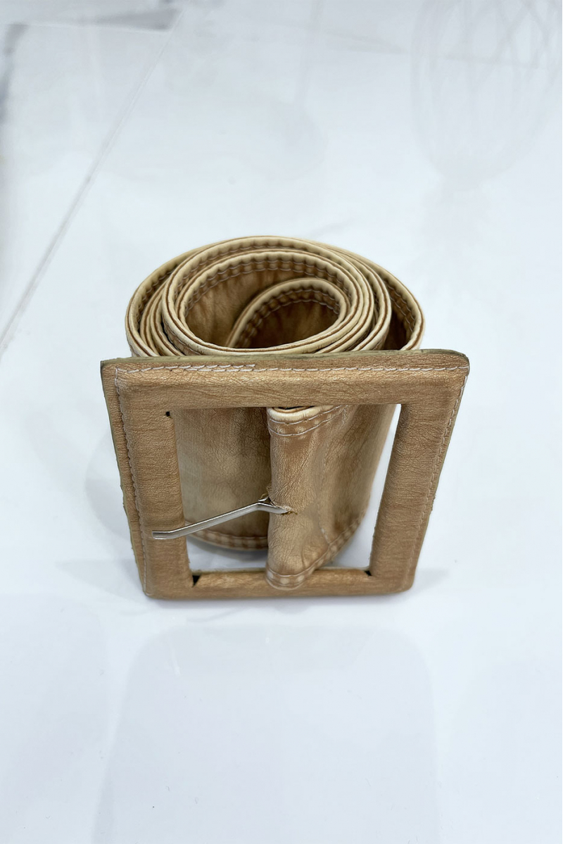 Ceinture beige femme effet usé vintage - 10
