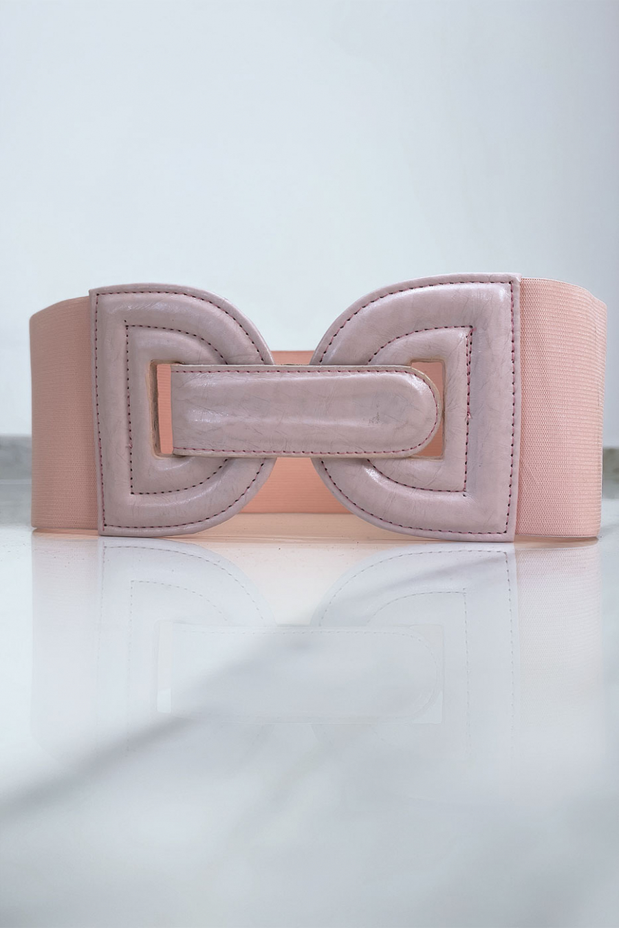 Chunky Elastic Waistband With D Shaped Buckle