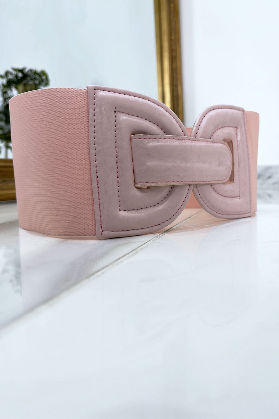 Chunky elastic waistband with D-shaped buckle - 4