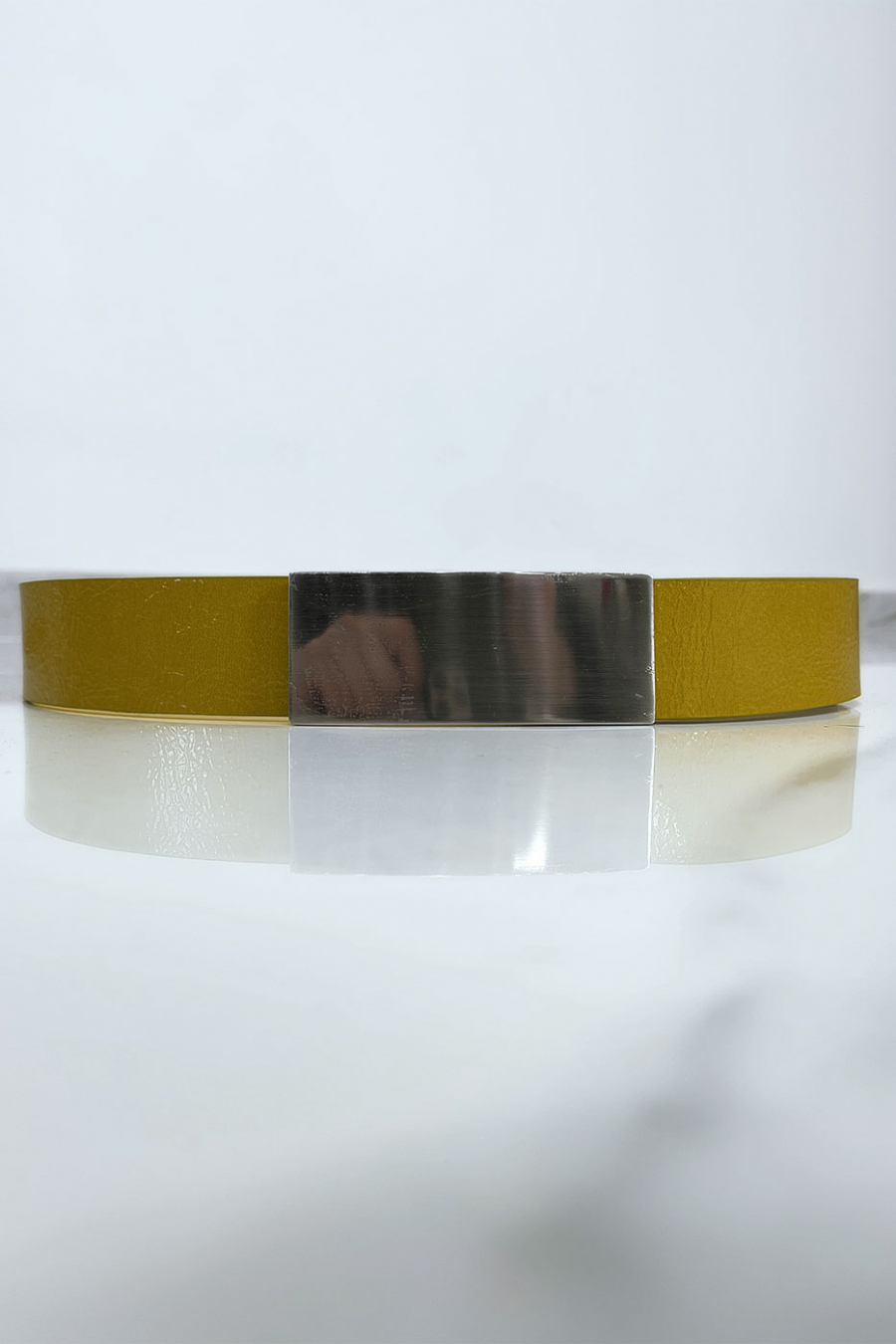 Ceinture moutarde avec boucle argenté - 2