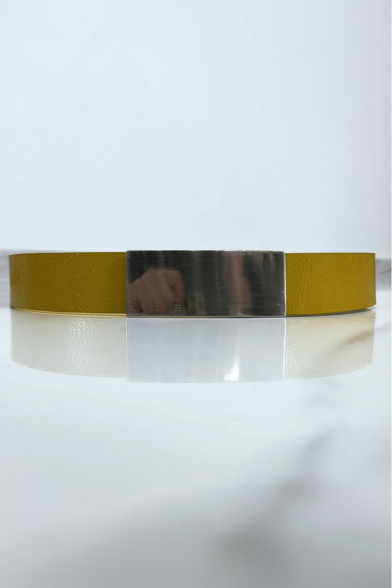 Mustard belt with silver buckle - 2