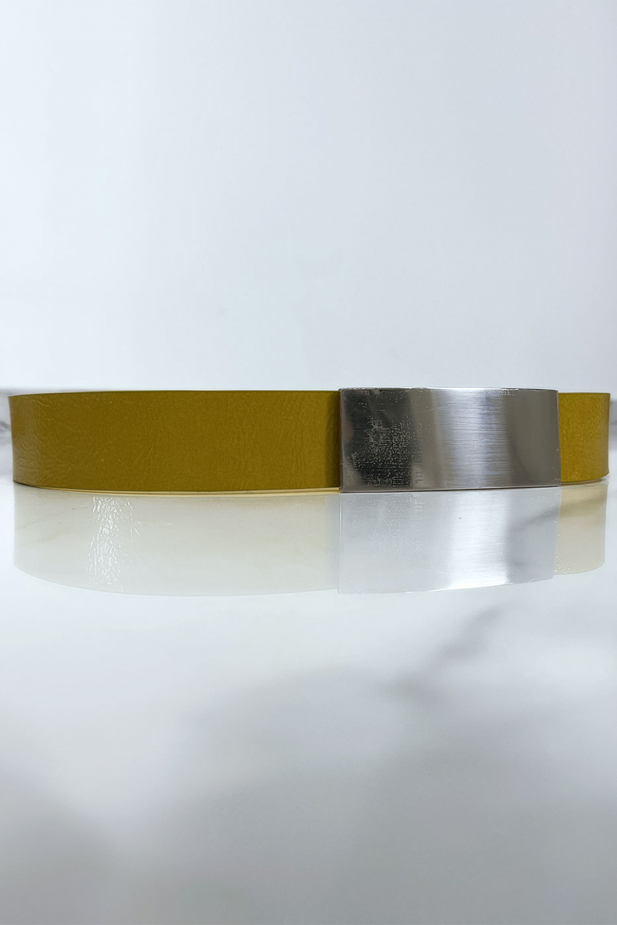 Mustard belt with silver buckle - 3
