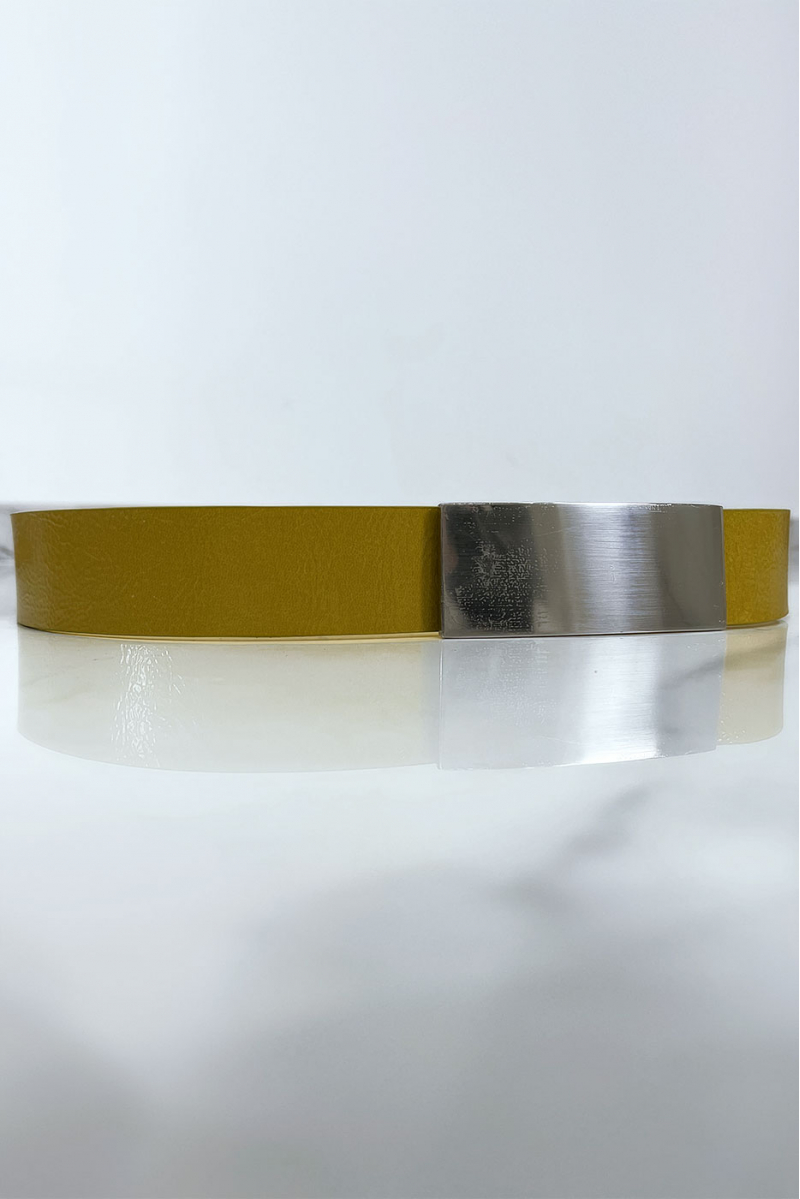 Mustard belt with silver buckle - 3