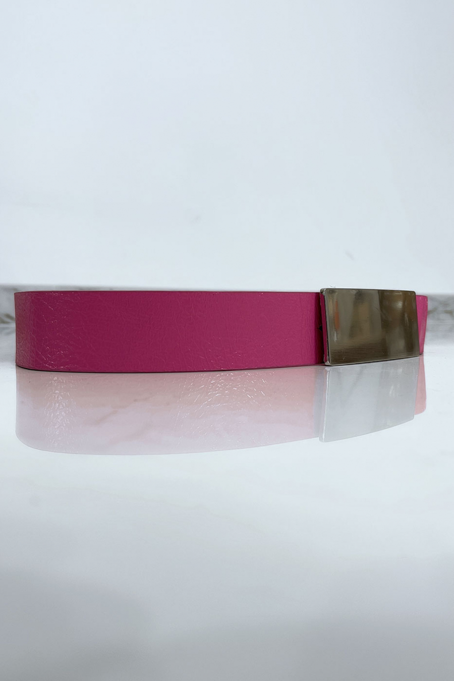 Fuchsia belt with silver buckle - 3
