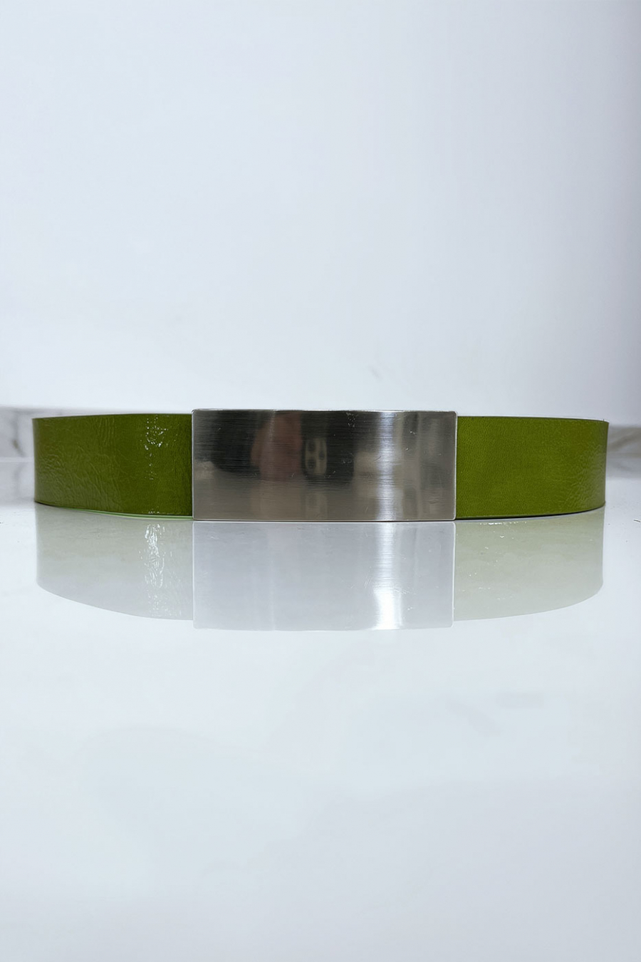 Ceinture verte avec boucle argenté - 1