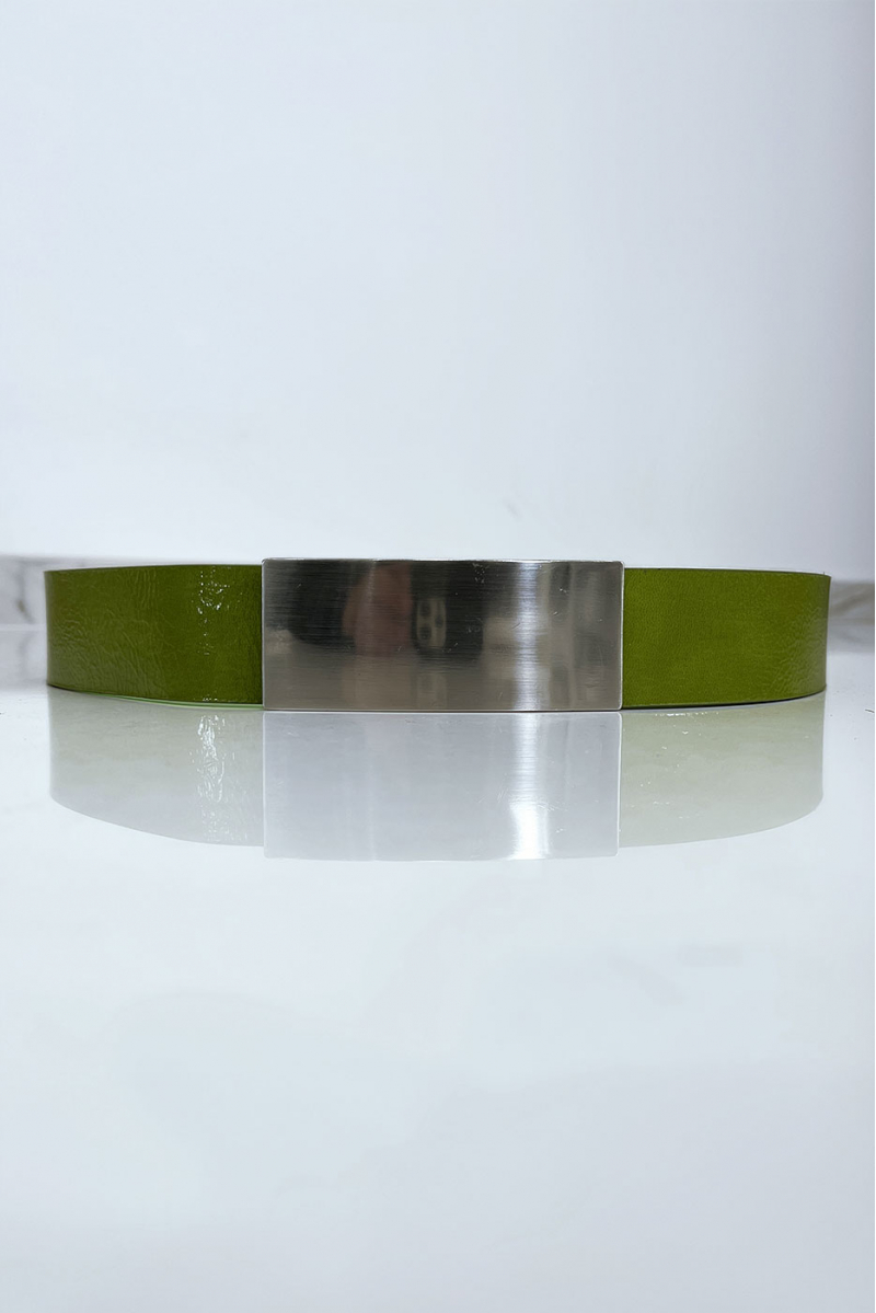 Ceinture verte avec boucle argenté - 1