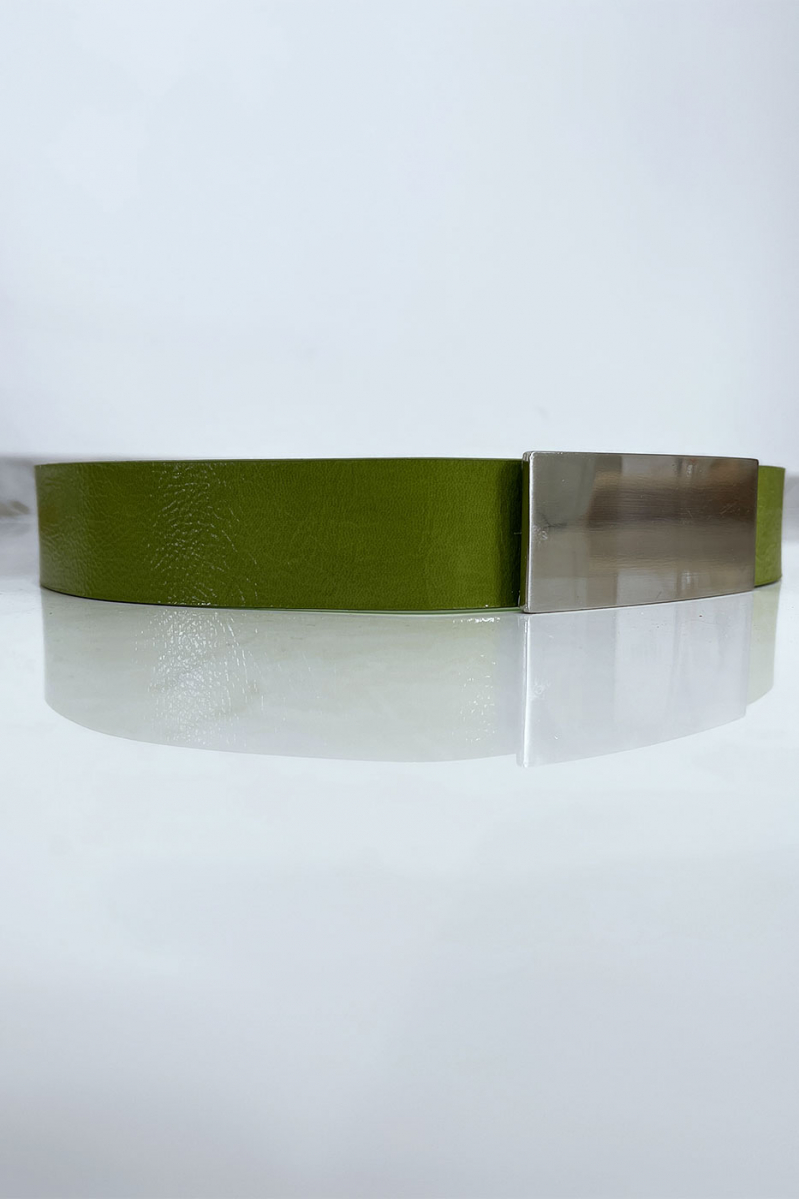 Ceinture verte avec boucle argenté - 3