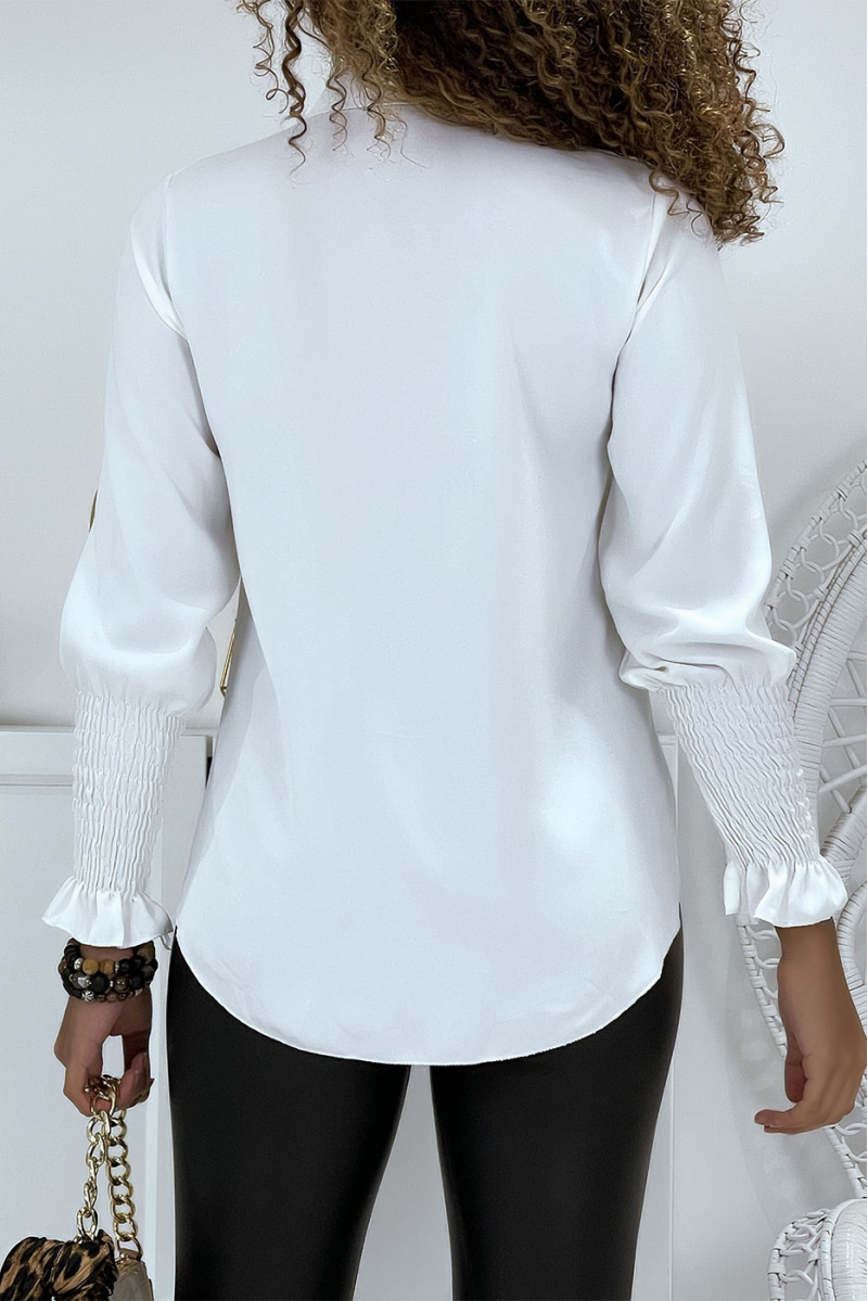 White shirt with gathered sleeves - 6