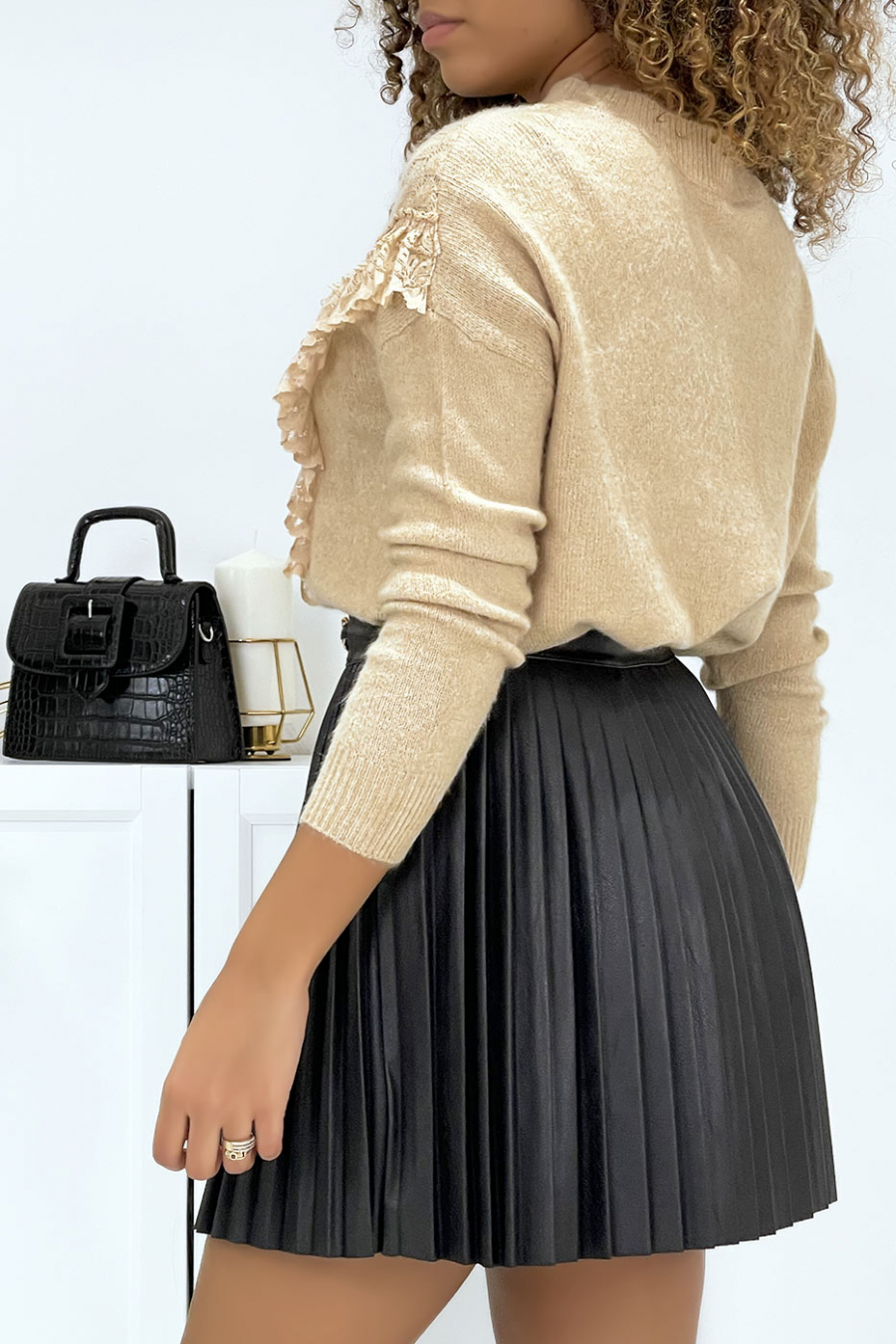 Camel hoogsluitende damestrui - 8