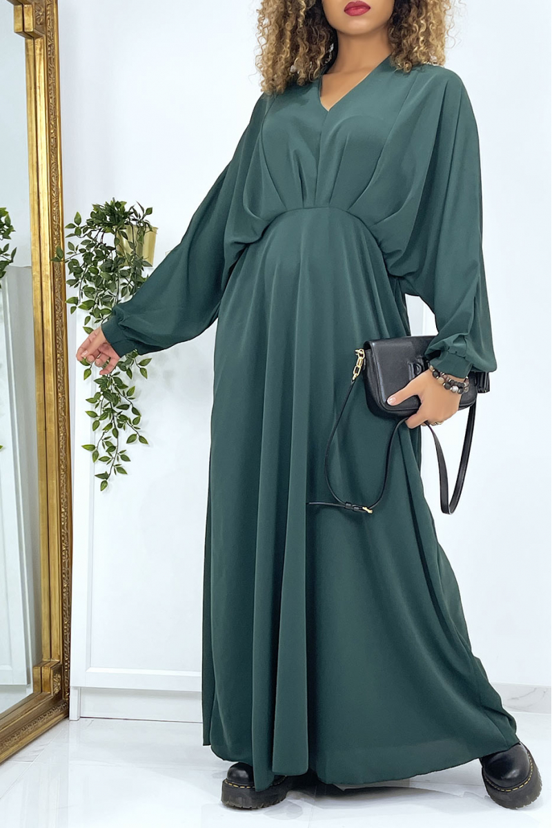 Longue robe verte col V over size