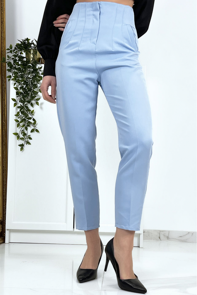 Women's sky blue cigarette pants - 2 Women's sky blue cigarette pants - 2