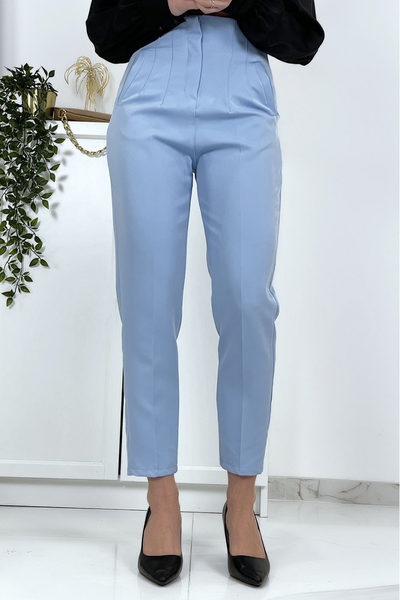 Women's sky blue cigarette pants - 5 Women's sky blue cigarette pants - 5