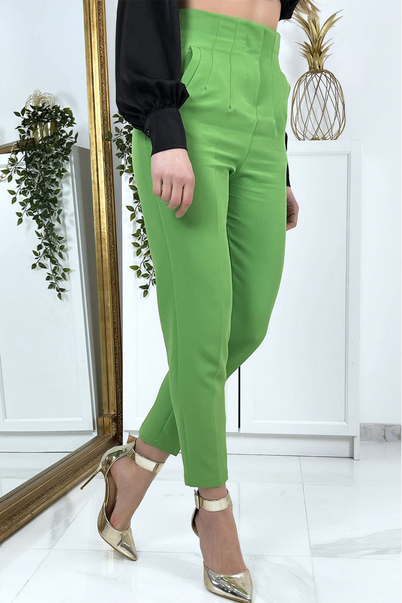 Women's anise green cigarette pants - 3