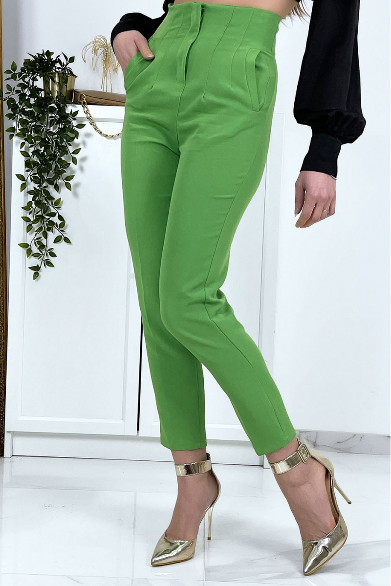 Women's anise green cigarette pants - 8