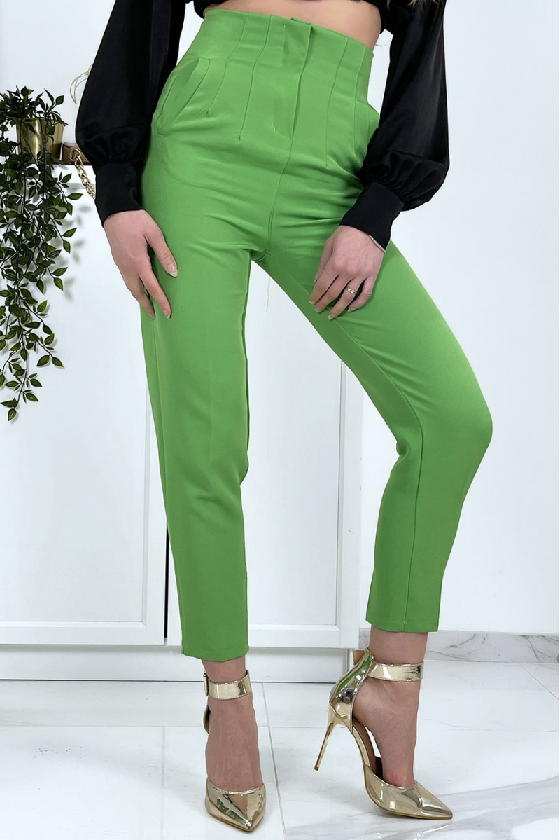 Women's anise green cigarette pants - 9