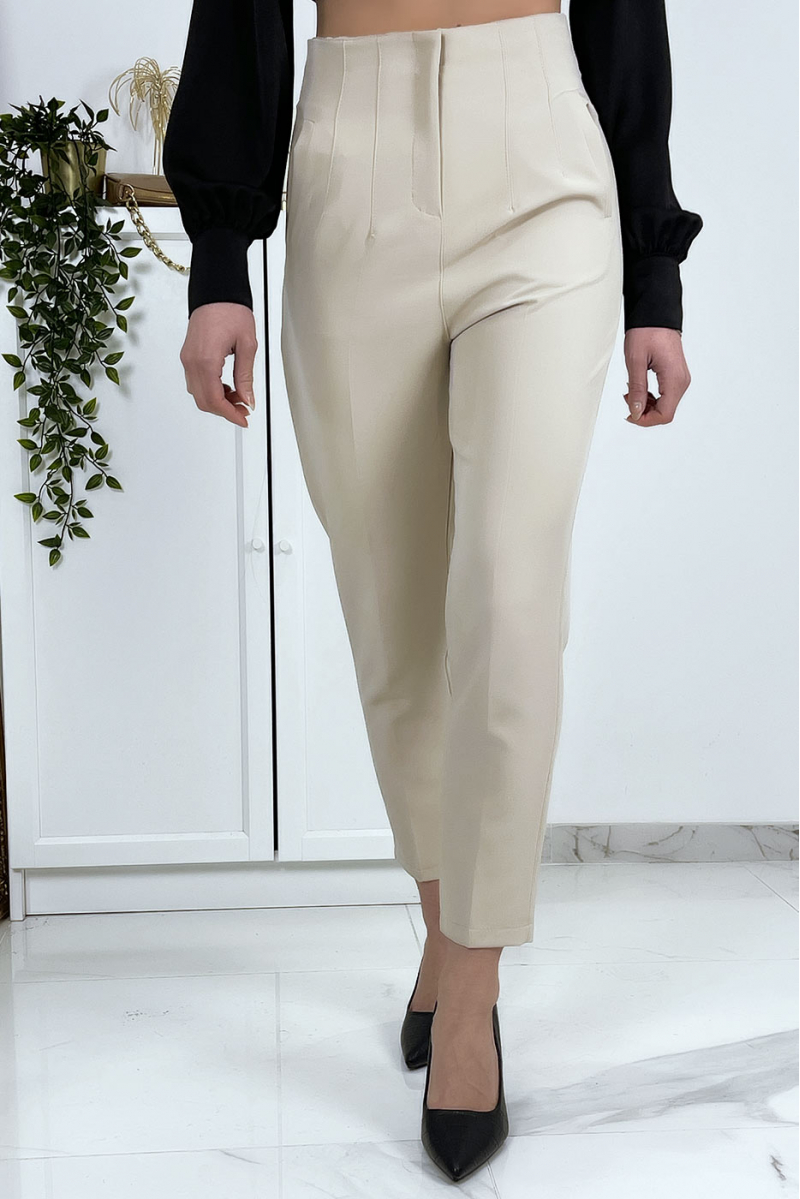 Beige sigarettenbroek voor dames - 4 Beige sigarettenbroek voor dames - 4