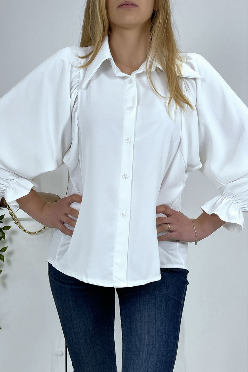 Wit overhemd met pofmouwen - 3